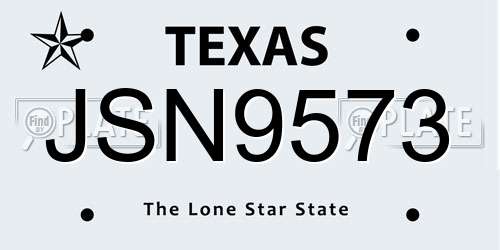 JSN9573 Texas License Plate