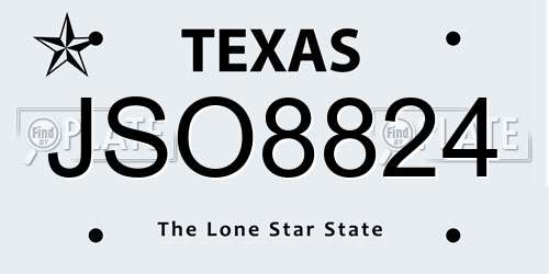 JSO8824 Texas License Plate