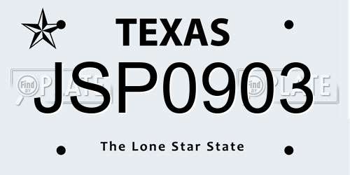 JSP0903 Texas License Plate