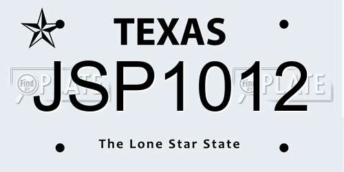 JSP1012 Texas License Plate