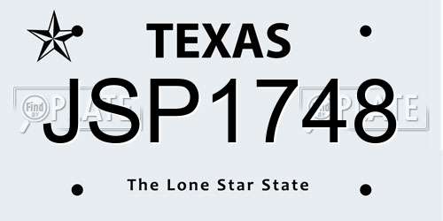 JSP1748 Texas License Plate