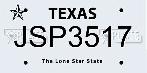 JSP3517 Texas License Plate