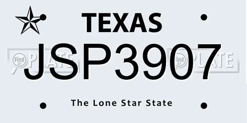 JSP3907 Texas License Plate