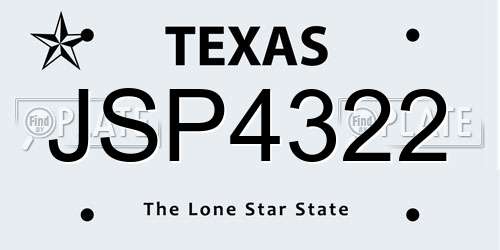 JSP4322 Texas License Plate