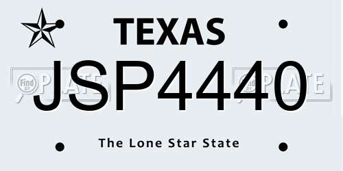 JSP4440 Texas License Plate