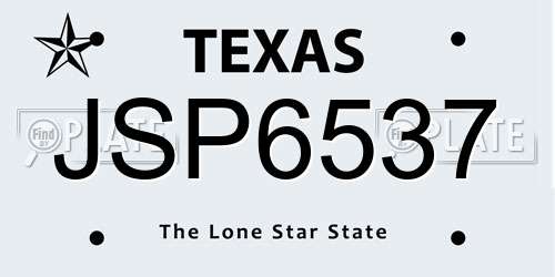 JSP6537 Texas License Plate