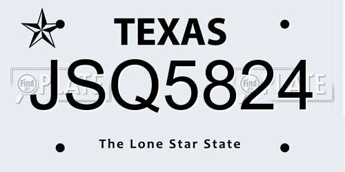 JSQ5824 Texas License Plate