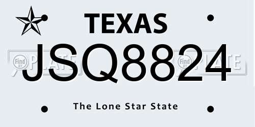 JSQ8824 Texas License Plate