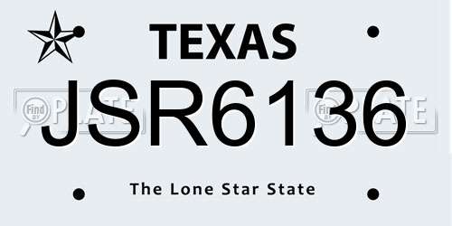 JSR6136 Texas License Plate