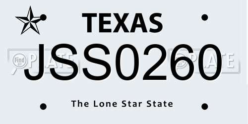 JSS0260 Texas License Plate