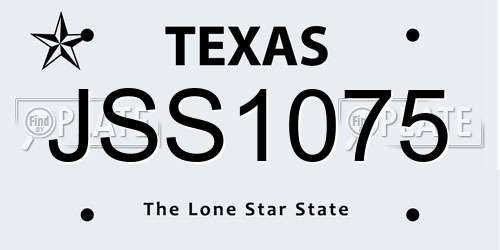 JSS1075 Texas License Plate