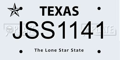 JSS1141 Texas License Plate