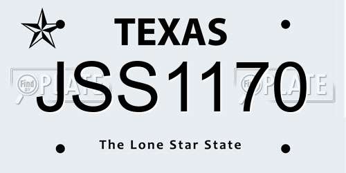 JSS1170 Texas License Plate