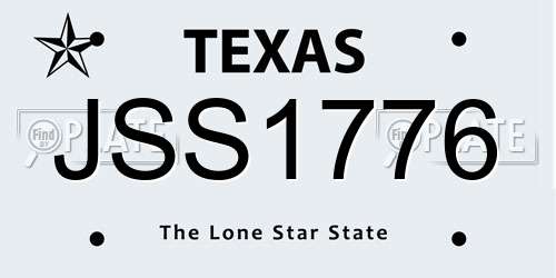 JSS1776 Texas License Plate