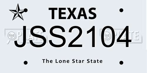 JSS2104 Texas License Plate