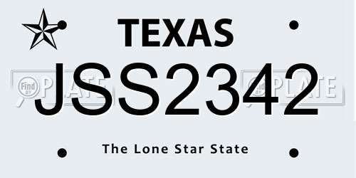 JSS2342 Texas License Plate