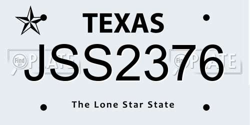 JSS2376 Texas License Plate