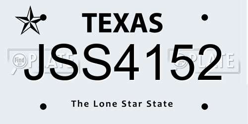JSS4152 Texas License Plate