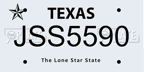 JSS5590 Texas License Plate