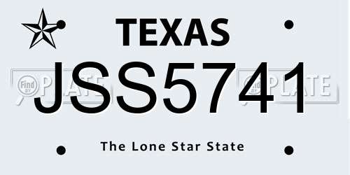 JSS5741 Texas License Plate