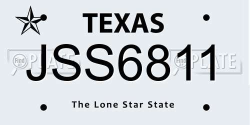 JSS6811 Texas License Plate