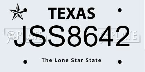 JSS8642 Texas License Plate