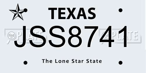 JSS8741 Texas License Plate