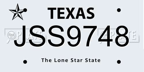 JSS9748 Texas License Plate