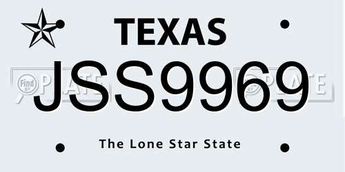 JSS9969 Texas License Plate