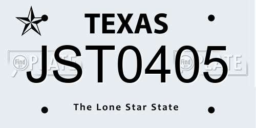JST0405 Texas License Plate