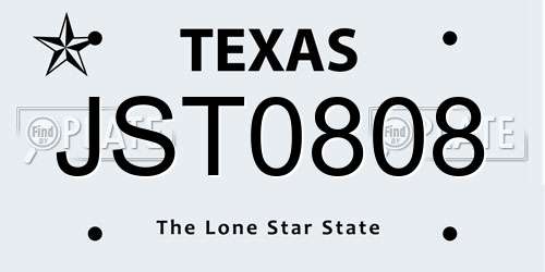 JST0808 Texas License Plate
