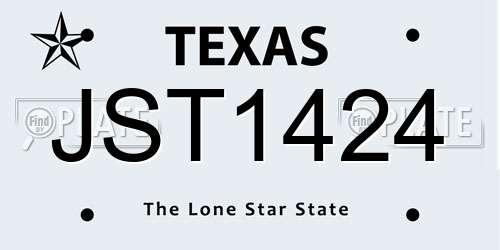 JST1424 Texas License Plate