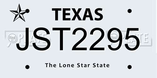 JST2295 Texas License Plate