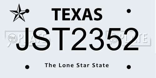 JST2352 Texas License Plate