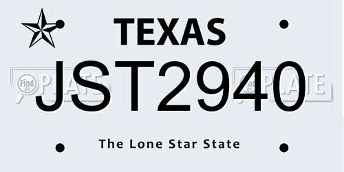 JST2940 Texas License Plate