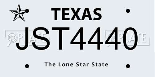 JST4440 Texas License Plate