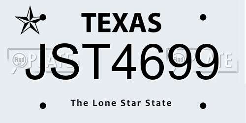JST4699 Texas License Plate