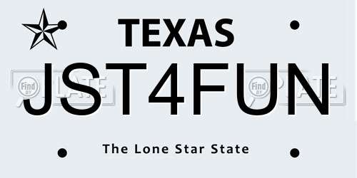 JST4FUN Texas License Plate