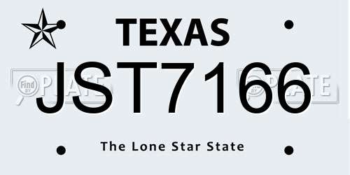 JST7166 Texas License Plate