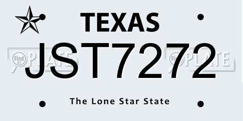 JST7272 Texas License Plate
