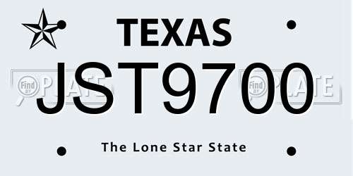 JST9700 Texas License Plate