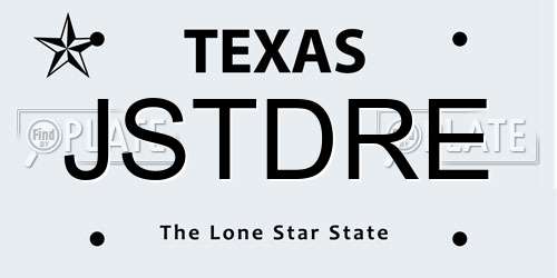 JSTDRE Texas License Plate