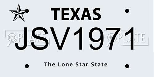 JSV1971 Texas License Plate