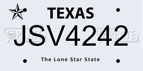 JSV4242 Texas License Plate