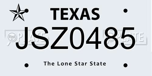 JSZ0485 Texas License Plate