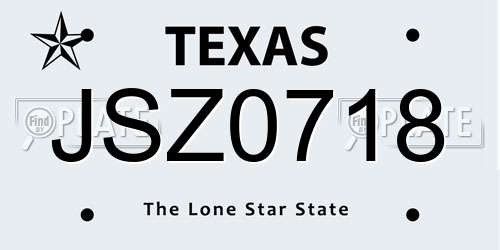 JSZ0718 Texas License Plate