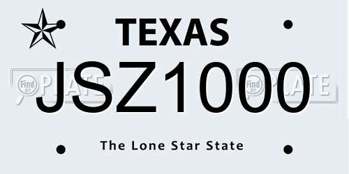 JSZ1000 Texas License Plate