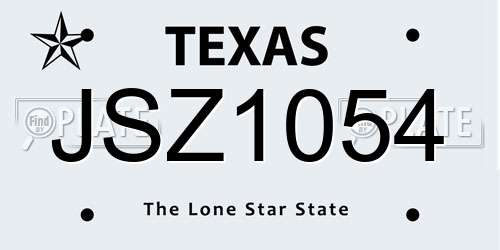 JSZ1054 Texas License Plate