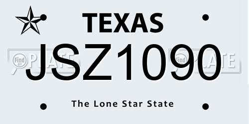 JSZ1090 Texas License Plate