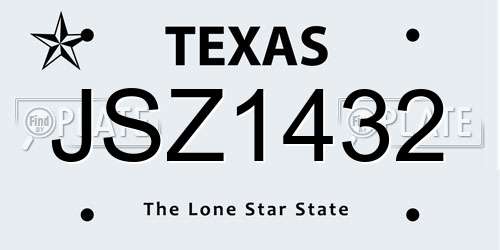 JSZ1432 Texas License Plate
